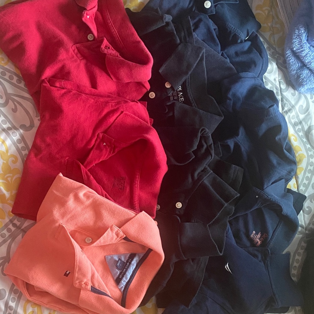 The Children's Place Red, Navy, and Orange Polo Shirts